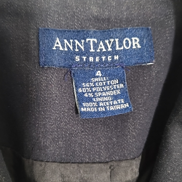 Ann Taylor Stretch Blazer Women's 4 Chambray Blue 3 Button Pockets Lined - Picture 2 of 8